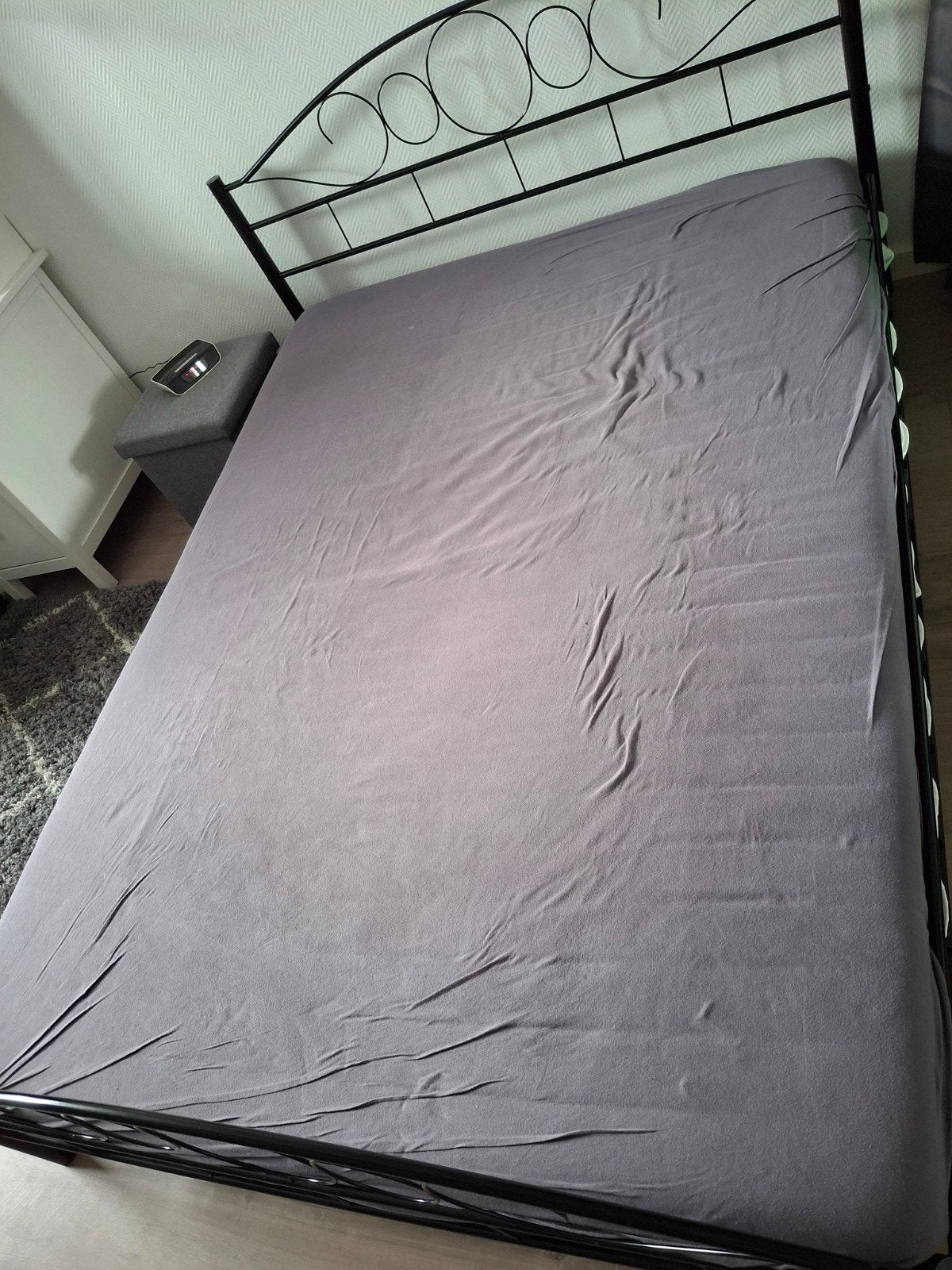 Twijfelaar bed 140x200 cm - Zwart metaal, Ophalen, Gebruikt, Zwart, 140 cm