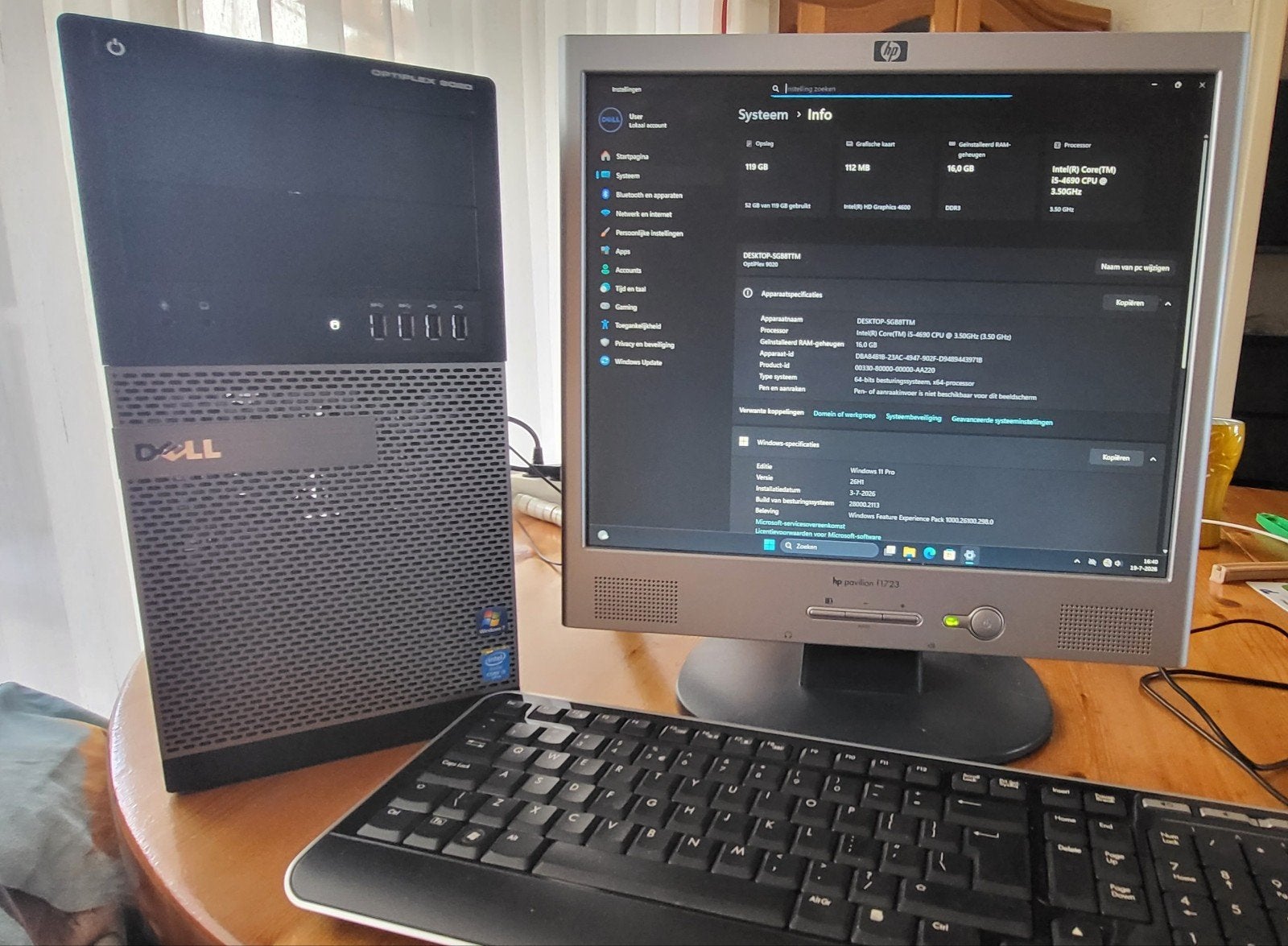 Dell Optiplex 9020 Desktop PC met monitor, toetsenbord, muis, Ophalen, Intel Core i5-4590, Gebruikt, Met monitor