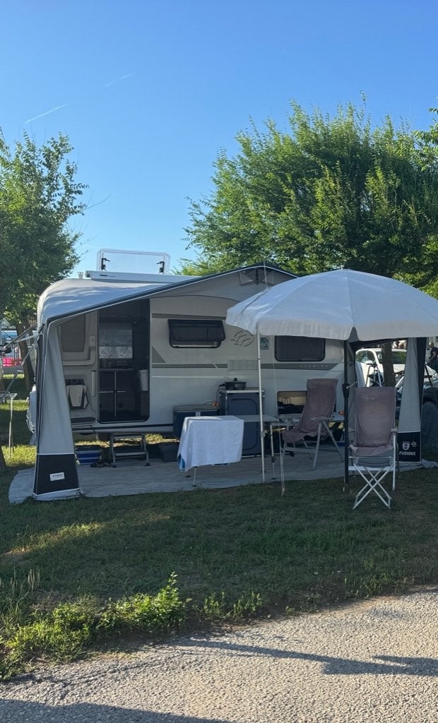 Te koop:  Walker Fusion 2 Easy Door, Caravans en Kamperen, Ophalen, Zo goed als nieuw, Ten Cate All Season 240g/m2, Walker Campingstyle