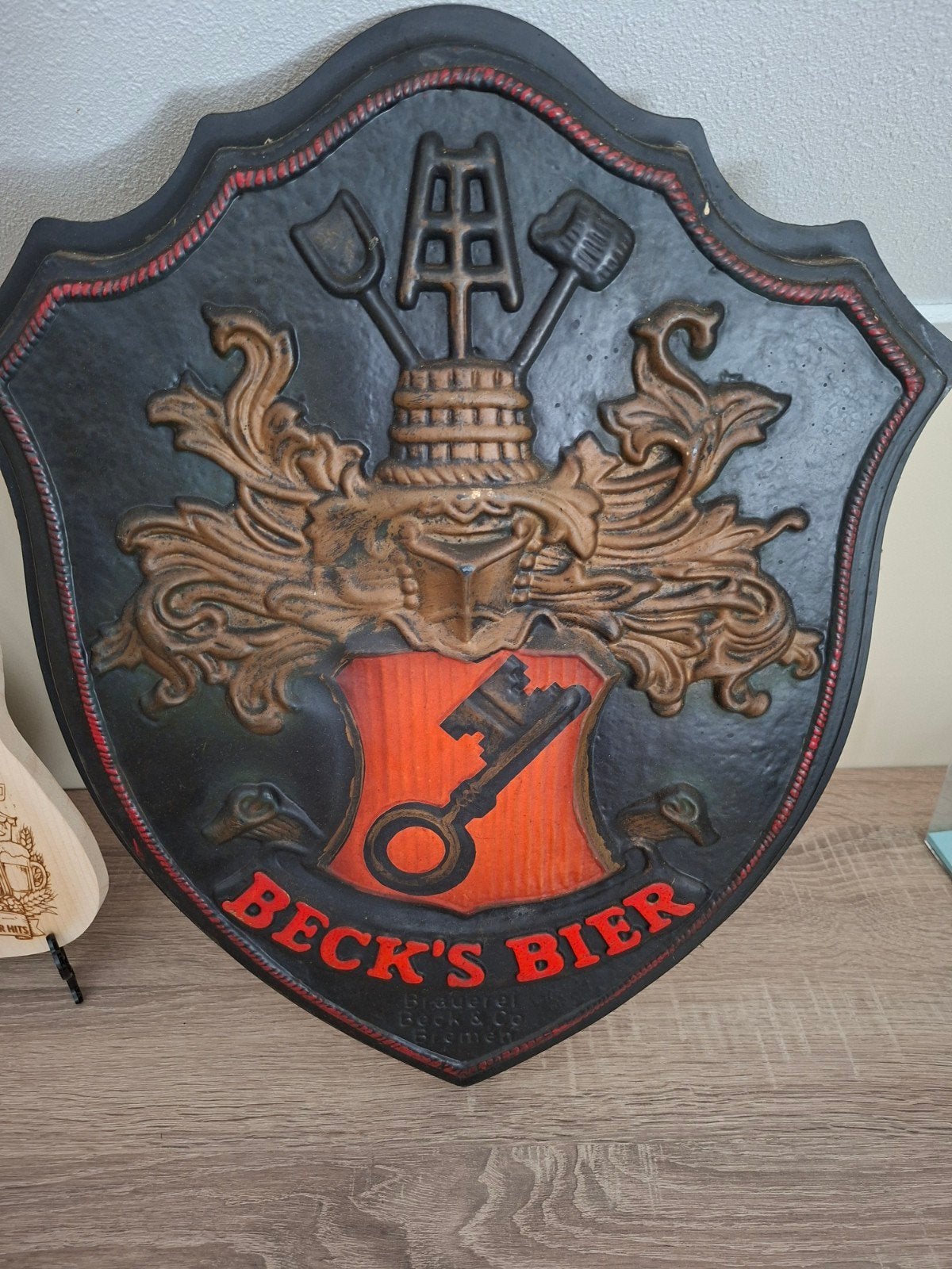 Vintage Beck's Bier wanddecoratie - Schild, Ophalen of Verzenden
