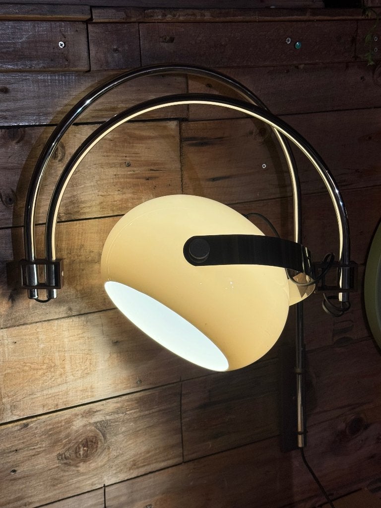 Vintage Retro Wandlamp - Mushroom Dubbele Boog, Ophalen, Gebruikt, Metaal, Wandlamp