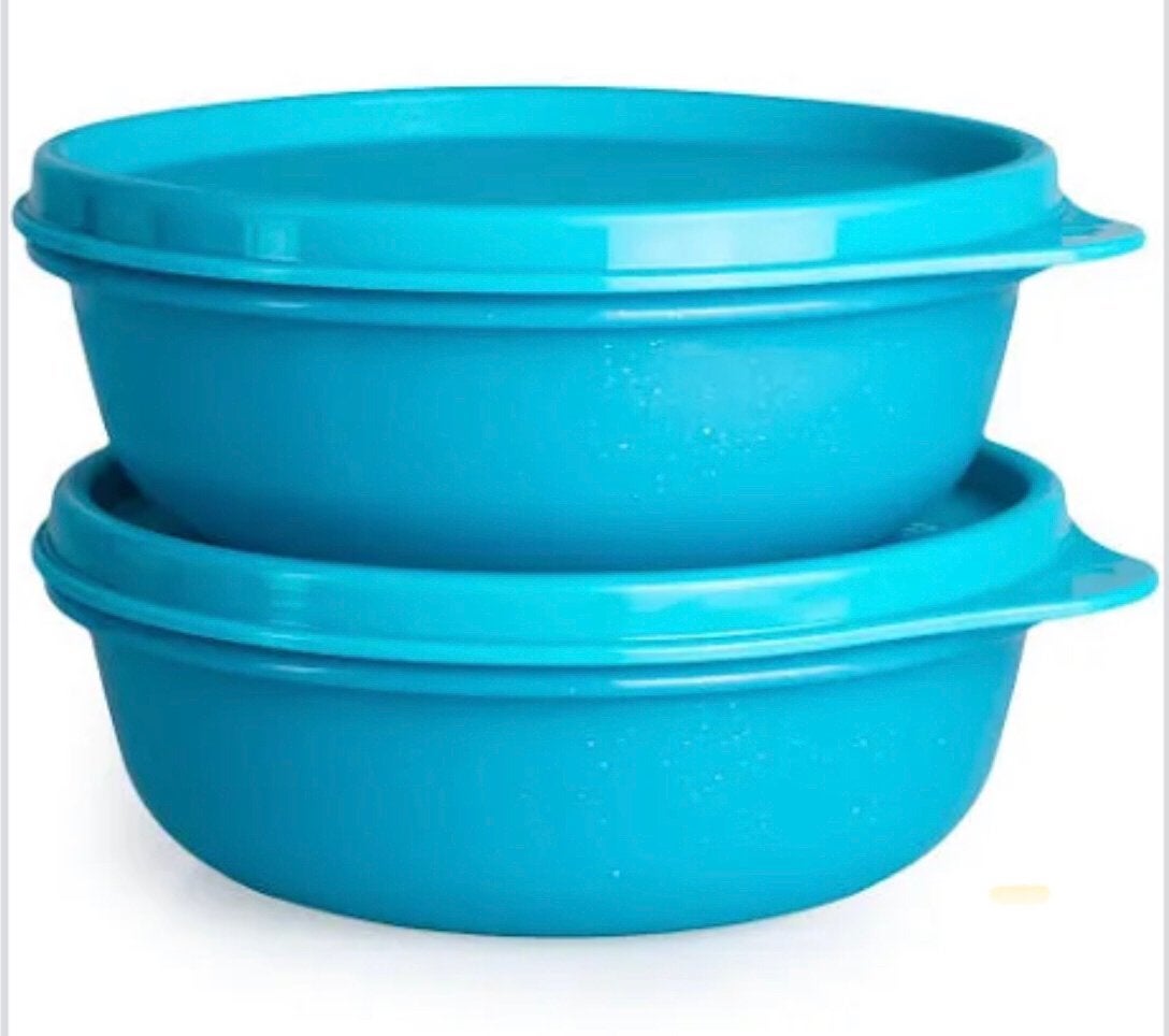 tupperware 2 schalen ruimtekom 300 ml kies in wit of blauw, Huis en Inrichting, Schaal, Blauw, Nieuw, Ophalen of Verzenden