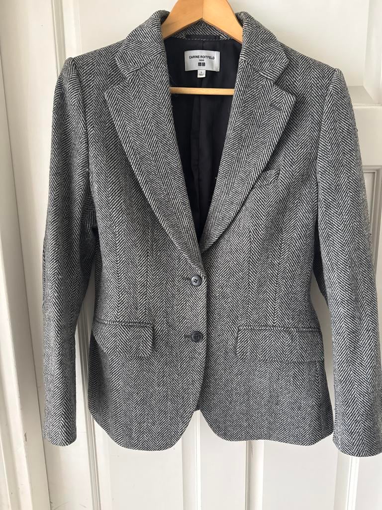Carine Roitfeld x UNIQLO Grijze Wol Blend Colbert Maat L, Kleding | Dames, Maat 42/44 (L), Ophalen of Verzenden, Zo goed als nieuw