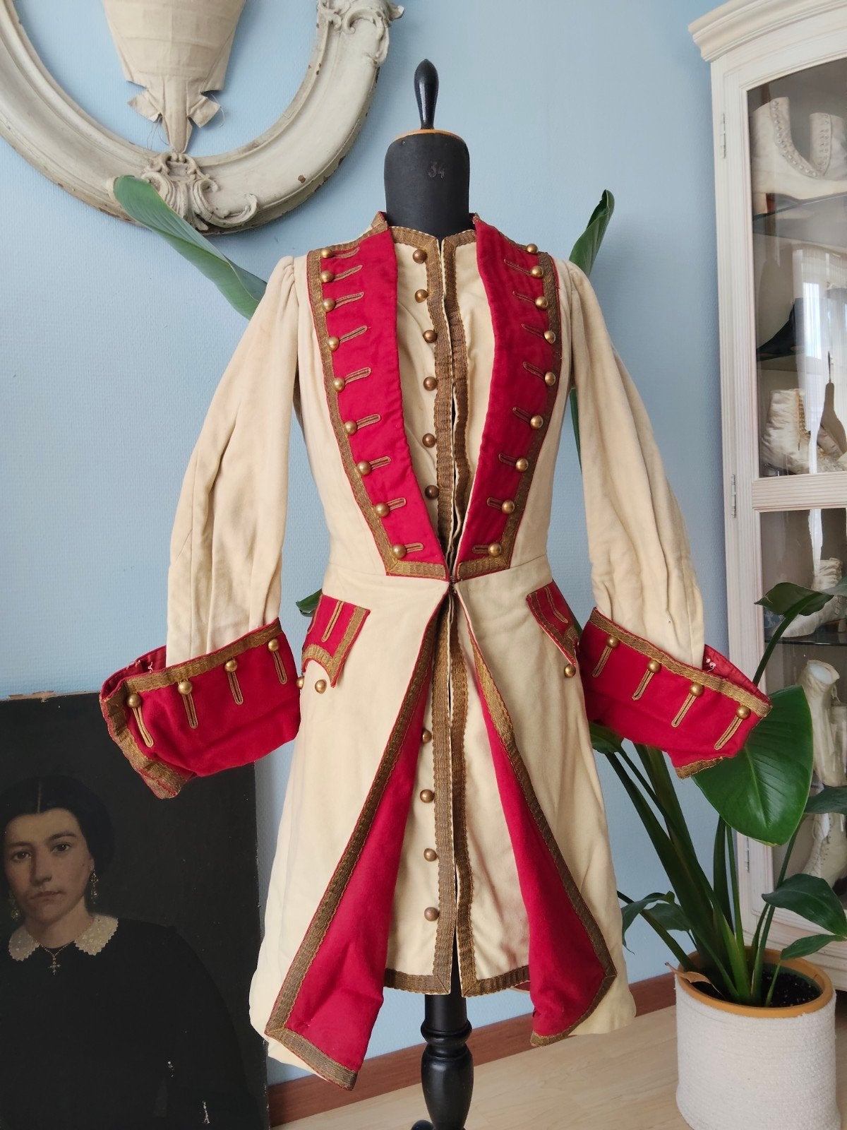 antieke Paige coat opera /theater kostuum begin 1900 wol, Antiek en Kunst, Ophalen of Verzenden