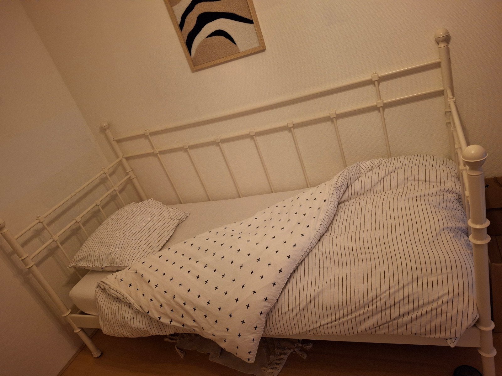 Eenpersoonsbed met lattenbodem (90x200 cm), Huis en Inrichting, Slaapkamer | Bedden, Ophalen, Gebruikt, 90 cm, Eenpersoons