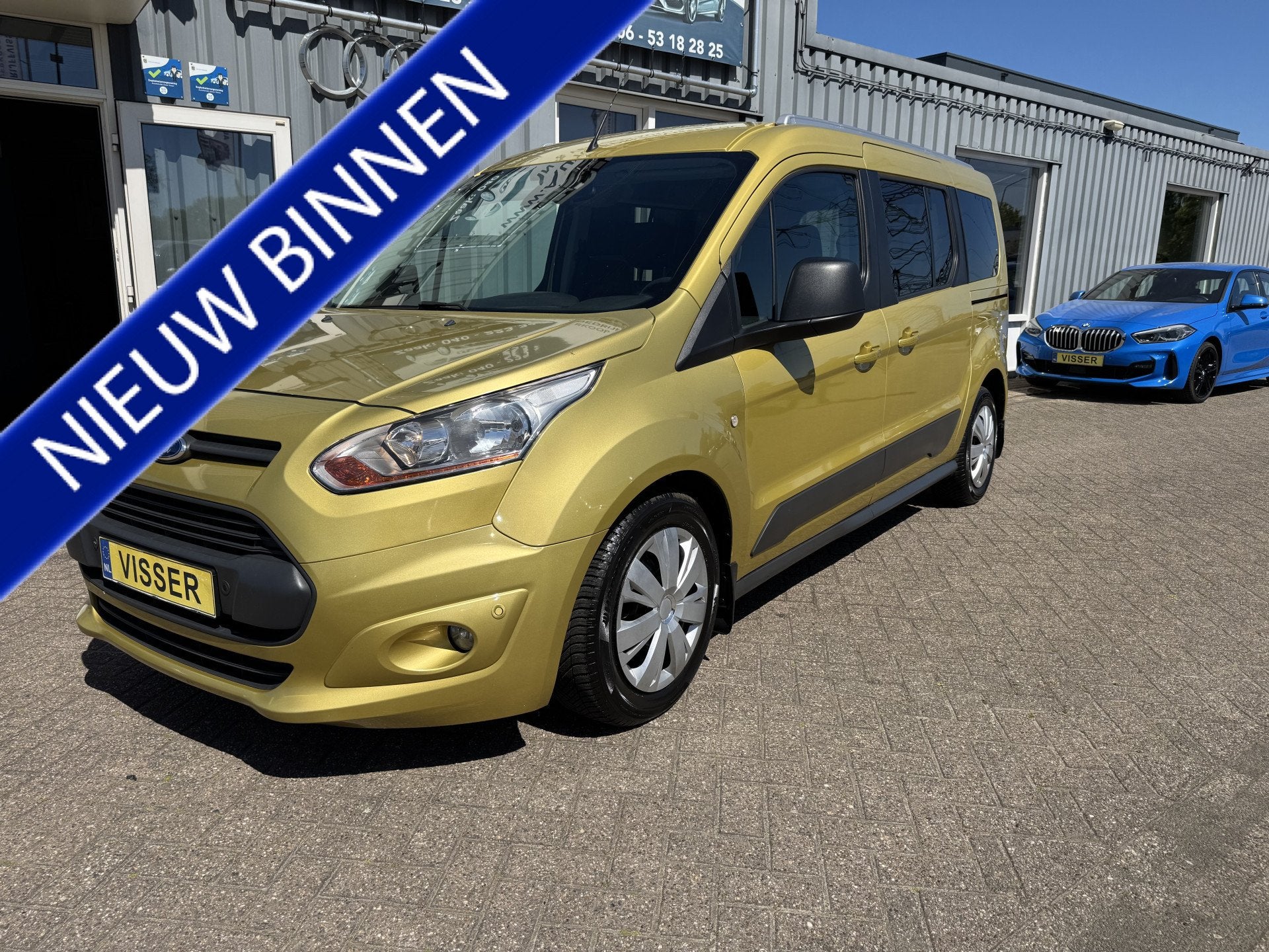 Ford Tourneo Connect Grand 1.6 Titanium L2 lengte twee extra, Auto's, Euro 5, Stof, Gebruikt, Zwart
