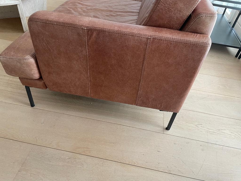 Echt leren bank, Ophalen, Gebruikt, Minder dan 75 cm, Leer