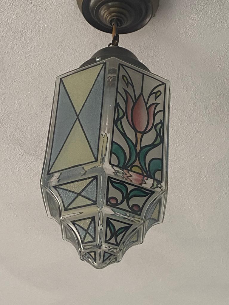 Plafondlamp met Tulp Design vintage, Ophalen of Verzenden