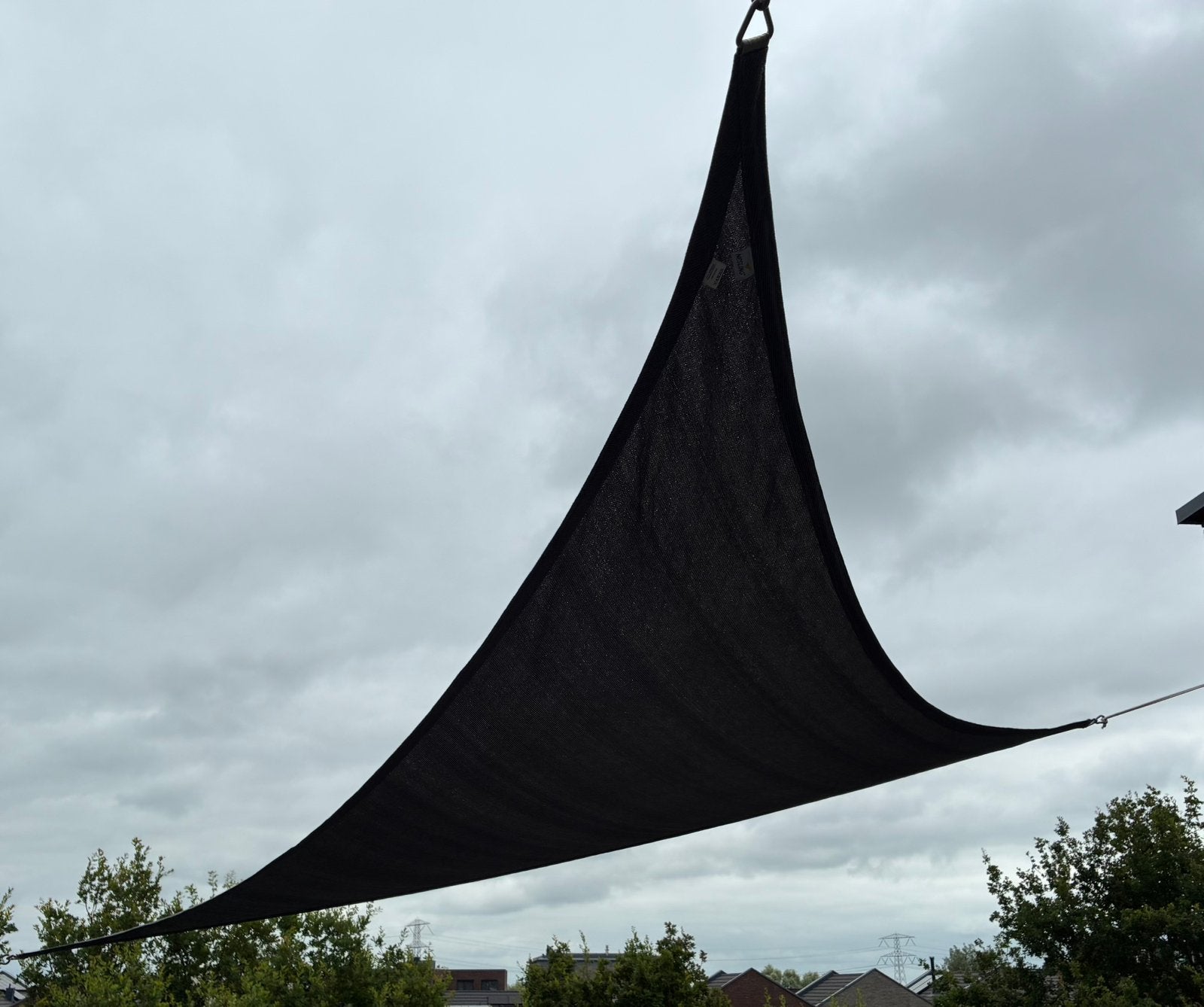 Schaduwdoek grijs nesling, Tuin en Terras, Ophalen of Verzenden, Zo goed als nieuw