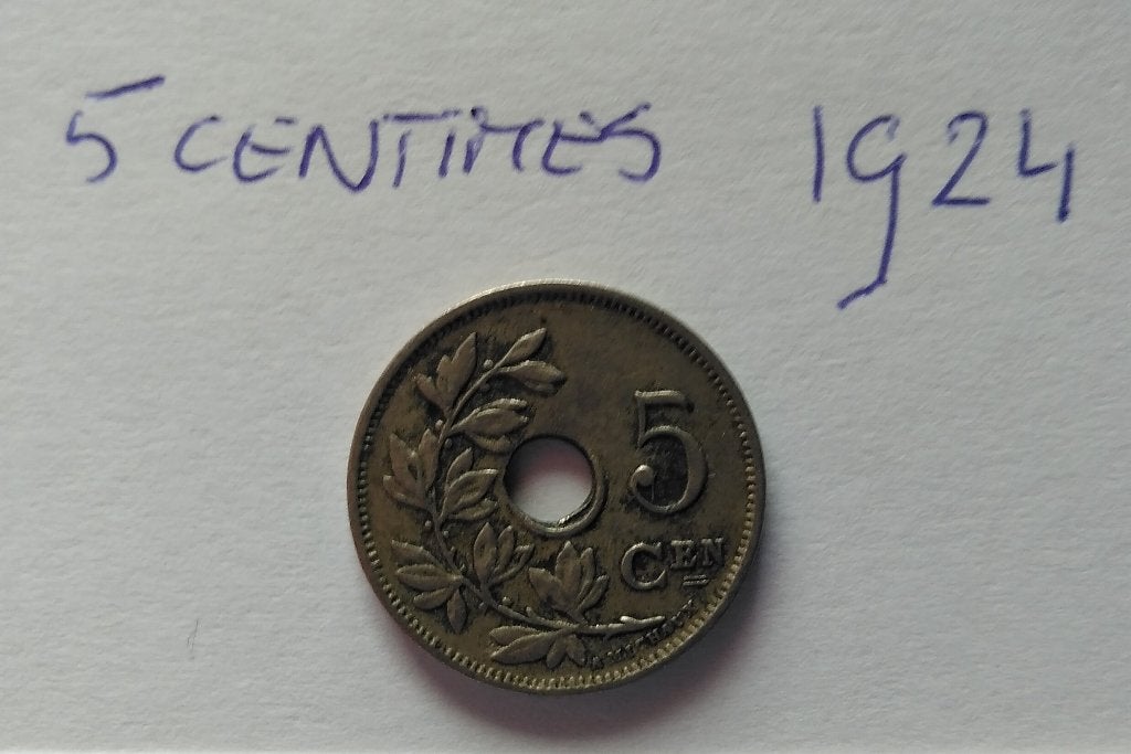 5 Centimes 1924 België, Postzegels en Munten, Ophalen of Verzenden, Overig, Losse munt