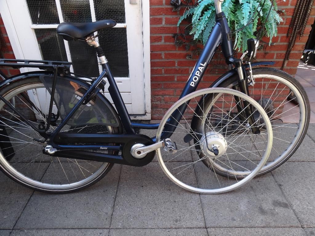 Elektrisch fietswiel voorwiel 28 inch met motor Popal 3V., Fietsen en Brommers, Fietsonderdelen, Gebruikt, Motor, Popal, Aluminium