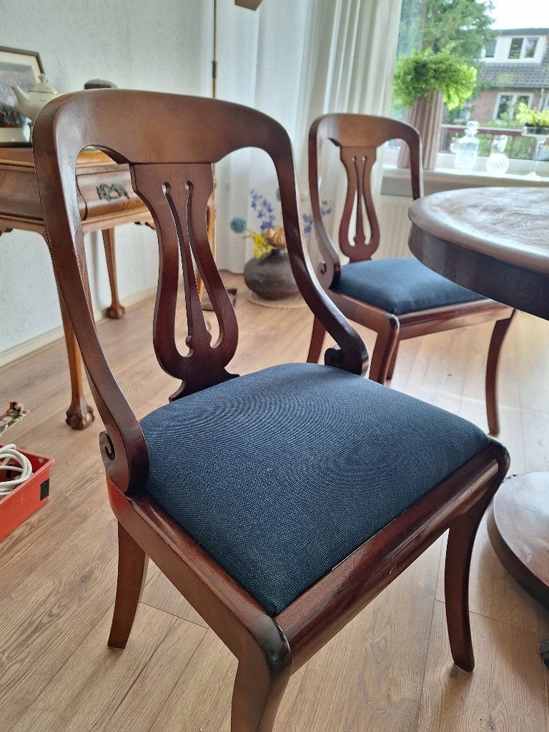 Eettafel met 4 stoelen, Huis en Inrichting, Tafels | Eettafels, Ophalen, Gebruikt, 100 tot 150 cm, Rond