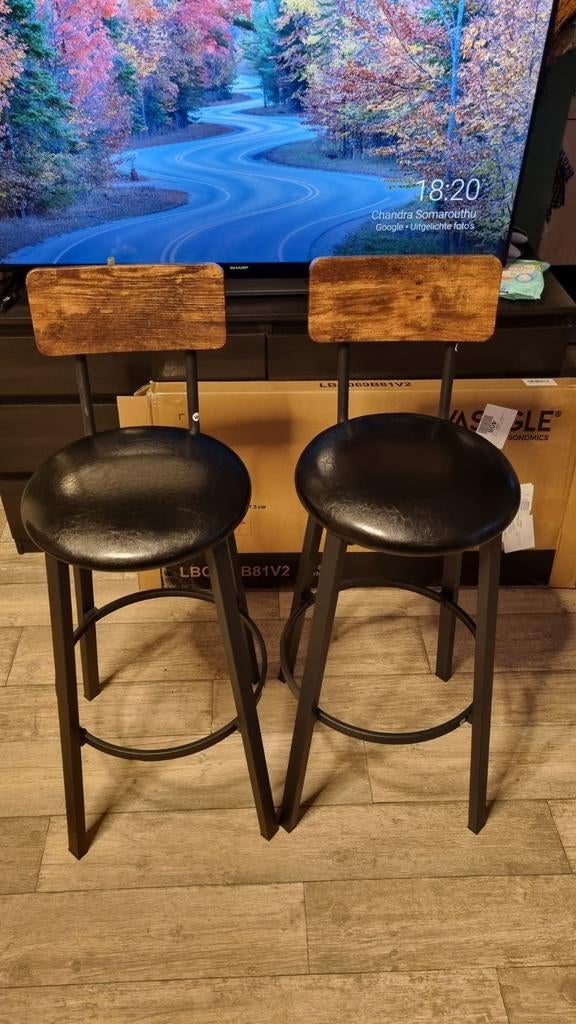 Nieuwe barkrukken(2), 60 tot 90 cm, Nieuw, Ophalen of Verzenden, Leer