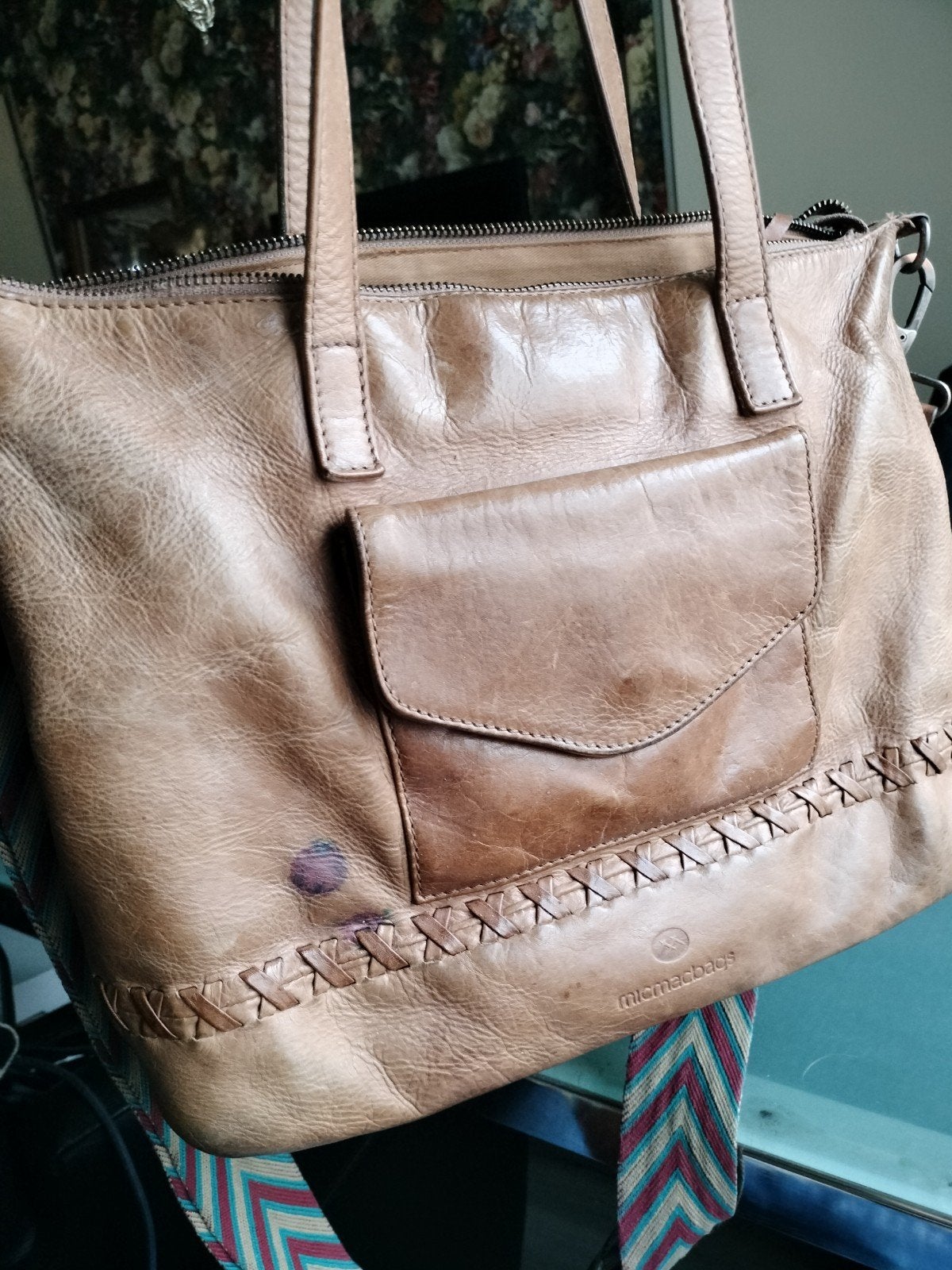 Lederen hand schoudertas, Ophalen of Verzenden, Bruin, Handtas