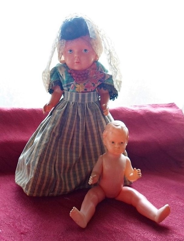 2 Celluloid poppen. Meisje en Jongen., Ophalen of Verzenden, Zo goed als nieuw, Pop