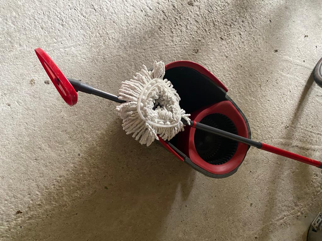 Mop en emmer set - Rood vleda, Ophalen, Mop of Dweil