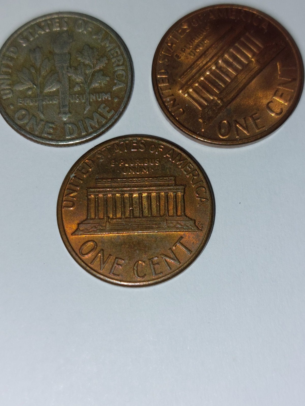 Amerikaanse munten: 1 Dime en 2 Pennies (1981, 1982), Ophalen of Verzenden, Noord-Amerika, Setje