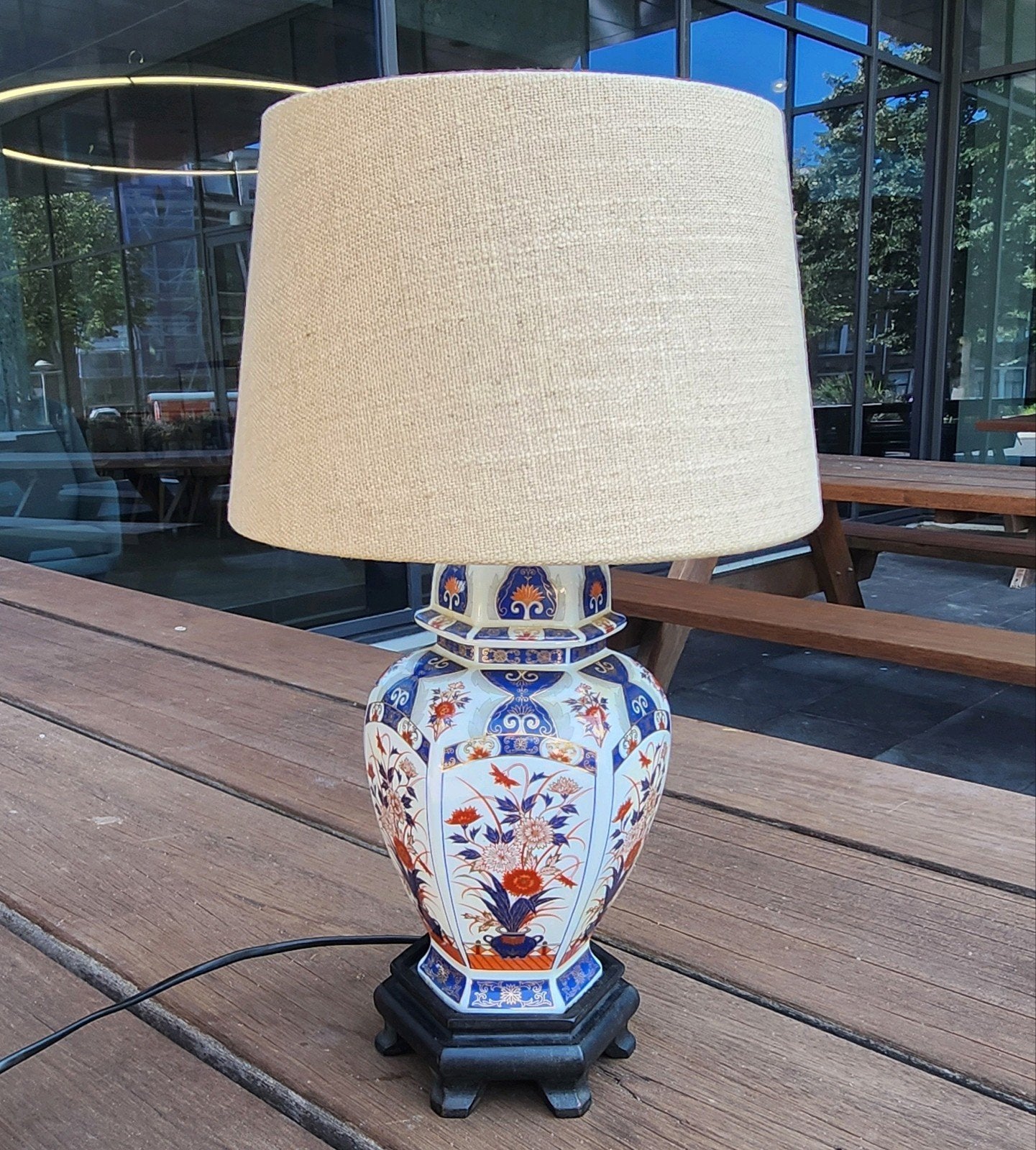 Vintage Chinese Ginger Jar Table Lamp, Ophalen of Verzenden, Met kap, Vintage
