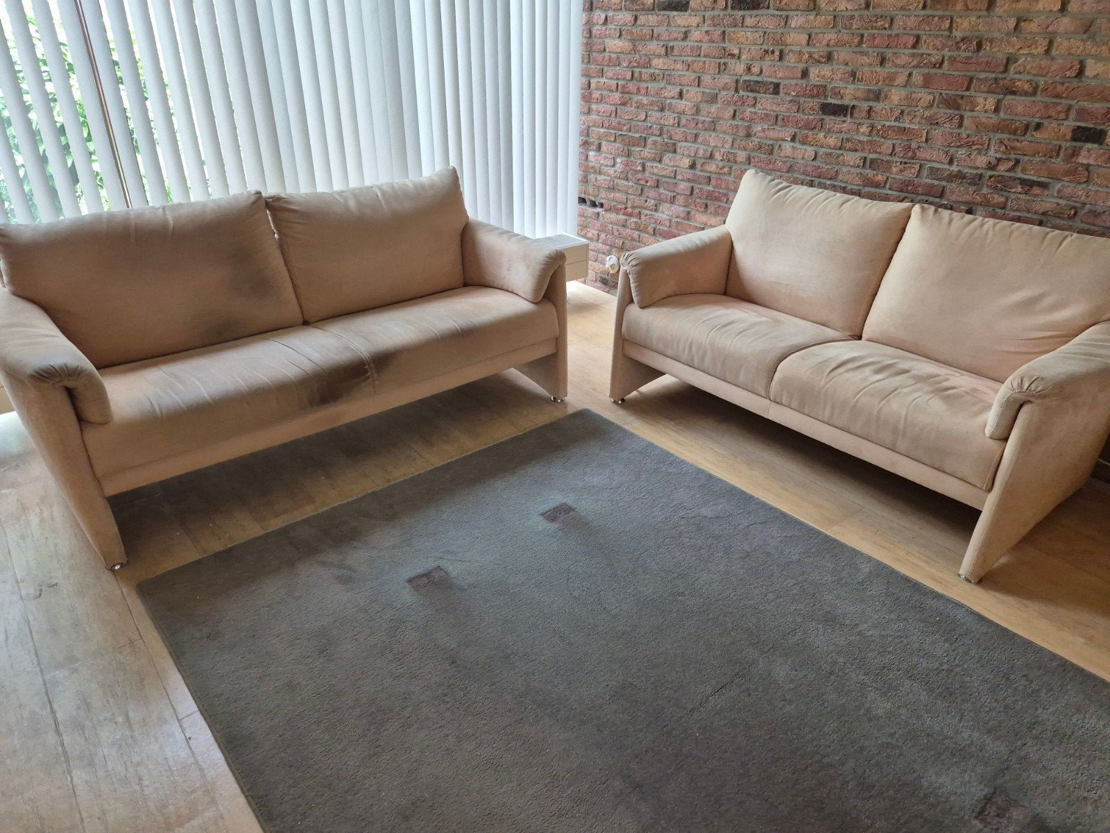 Montel bankjes - Set van twee comfortabele banken, Huis en Inrichting, Banken | Bankstellen, Ophalen, Gebruikt, 150 tot 200 cm