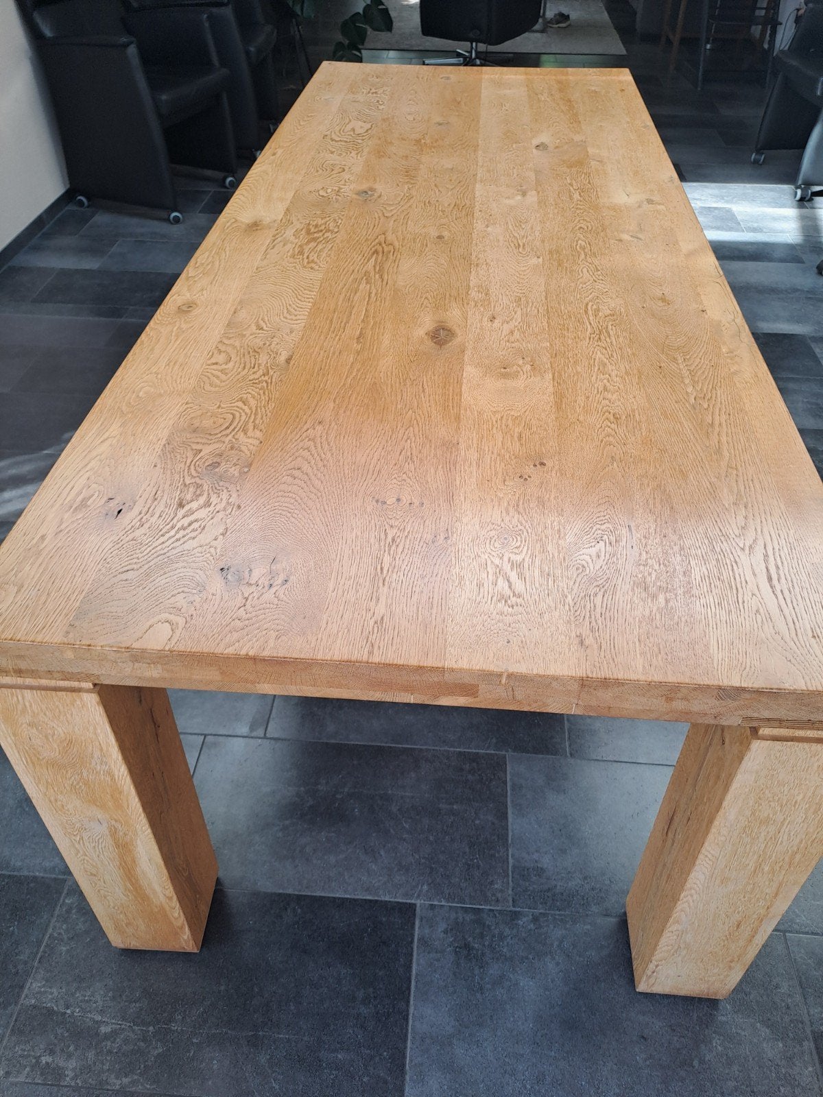 Massieve Eiken Tafel - 240x95 cm, Ophalen, Eikenhout, 200 cm of meer, 50 tot 100 cm