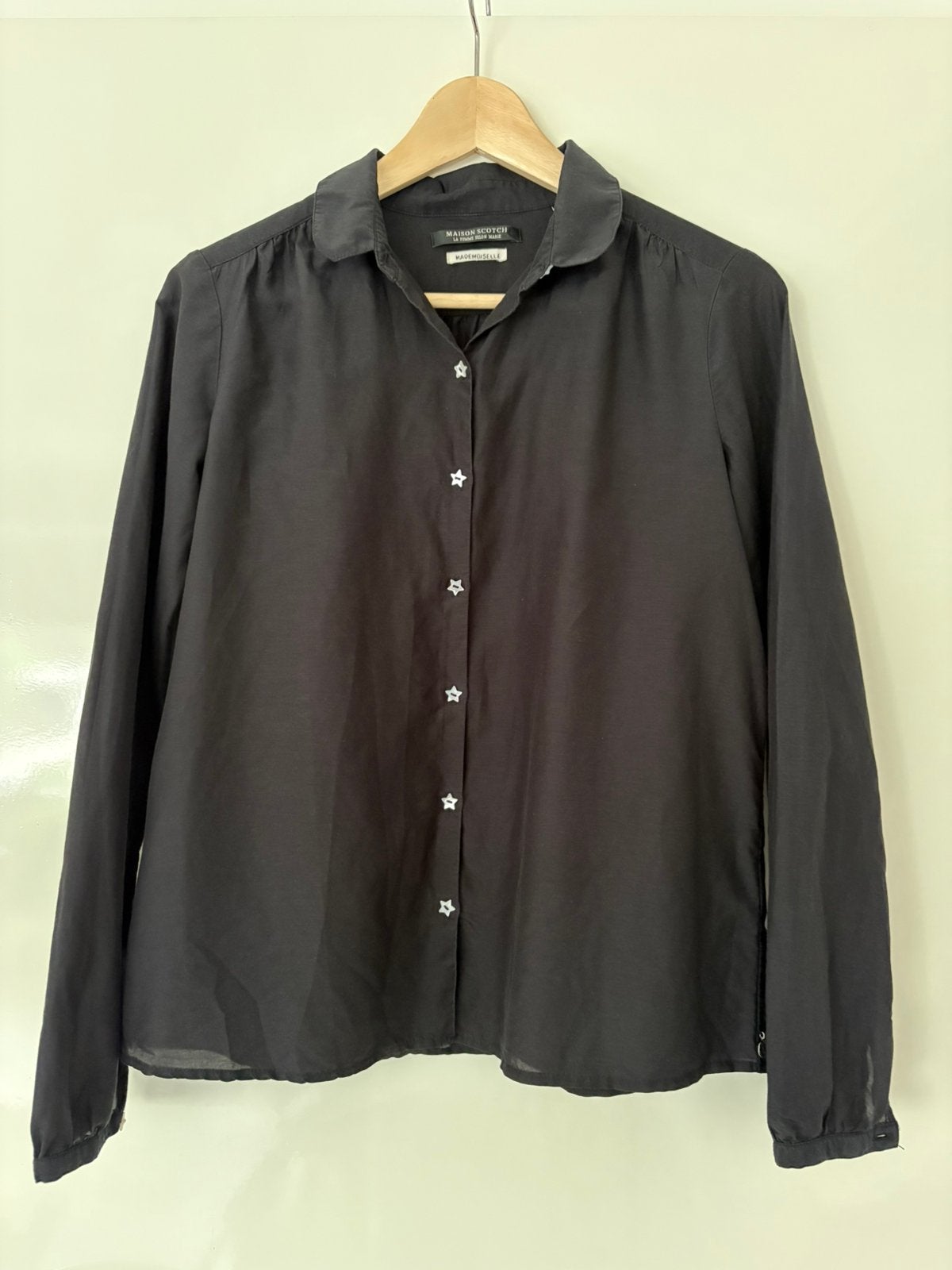 Zwarte blouse Maison Scotch XS, Ophalen of Verzenden, Zo goed als nieuw, Maat 34 (XS) of kleiner, Zwart