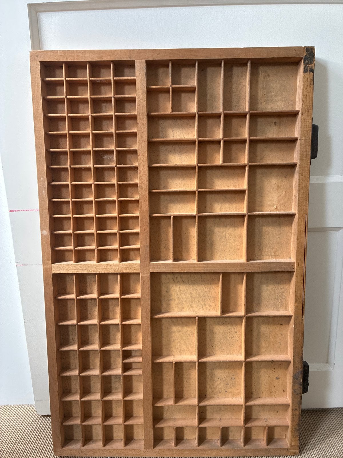 Vintage houten letterbak met handgrepen, Ophalen