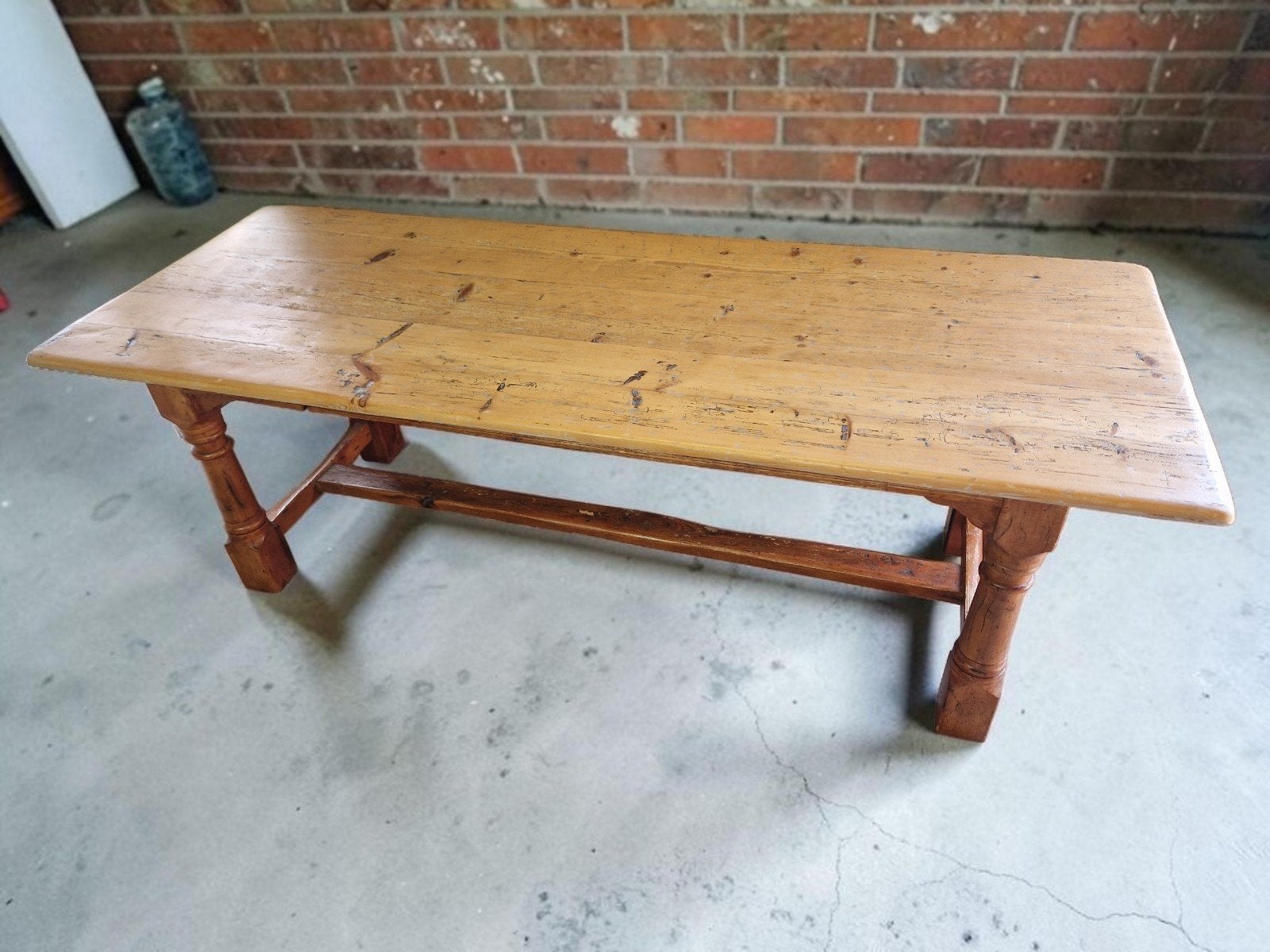 Antieke Landelijke Boerentafel Kloostertafel Iepenhout, Ophalen