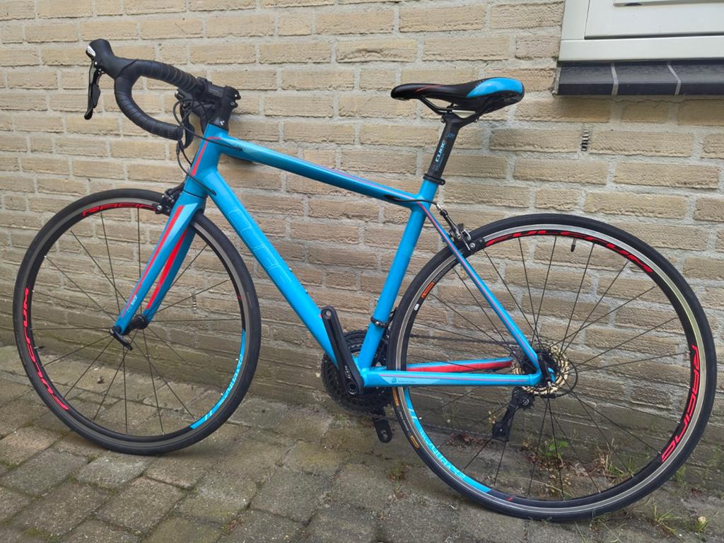 Cube axial WLS dames, Shimano 105 maat 53, 28 inch, Velgrem, Aluminium, Zo goed als nieuw