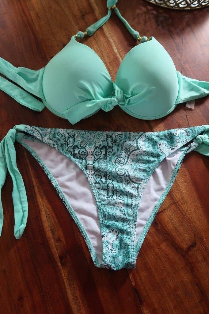 mintgroene bikini xl voorgevormde cups, Verzenden, Zo goed als nieuw, Groen, Bikini