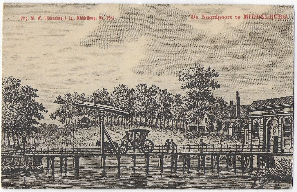 Middelburg De Noordpoort Oude Ongelopen Ansichtkaart ( B4045, Ophalen of Verzenden, 1920 tot 1940, Ongelopen, Zeeland