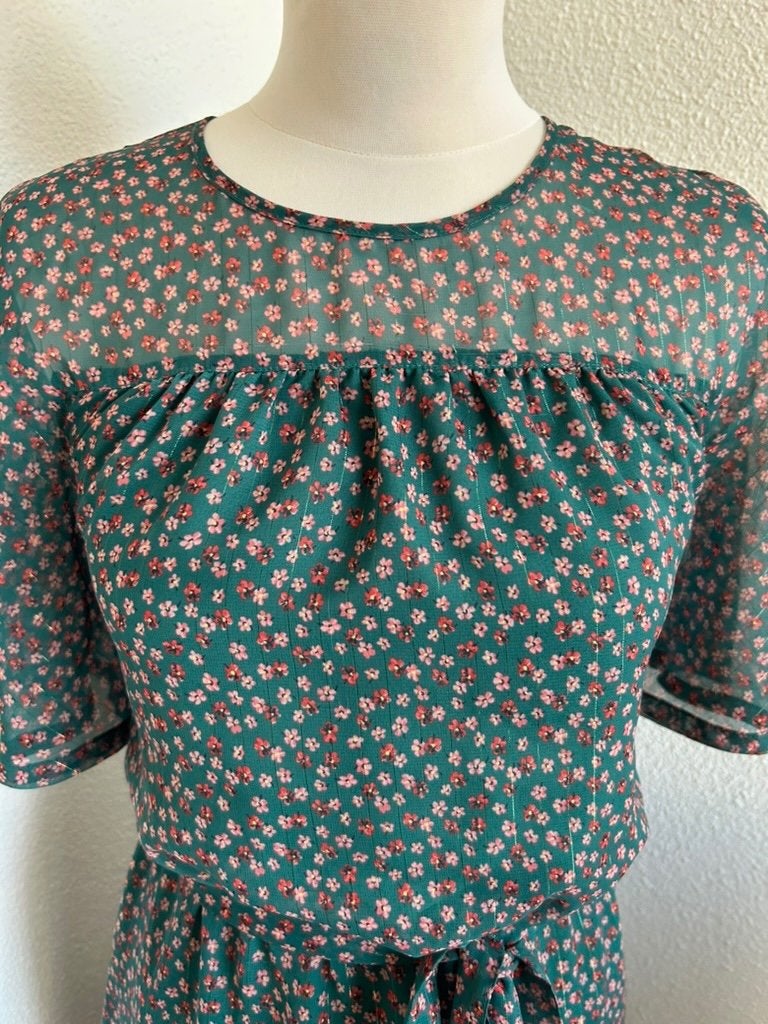 King Louie maat 40 groene retro Pia jurk 3057, Kleding | Dames, Maat 38/40 (M), Ophalen of Verzenden, Zo goed als nieuw, Knielengte