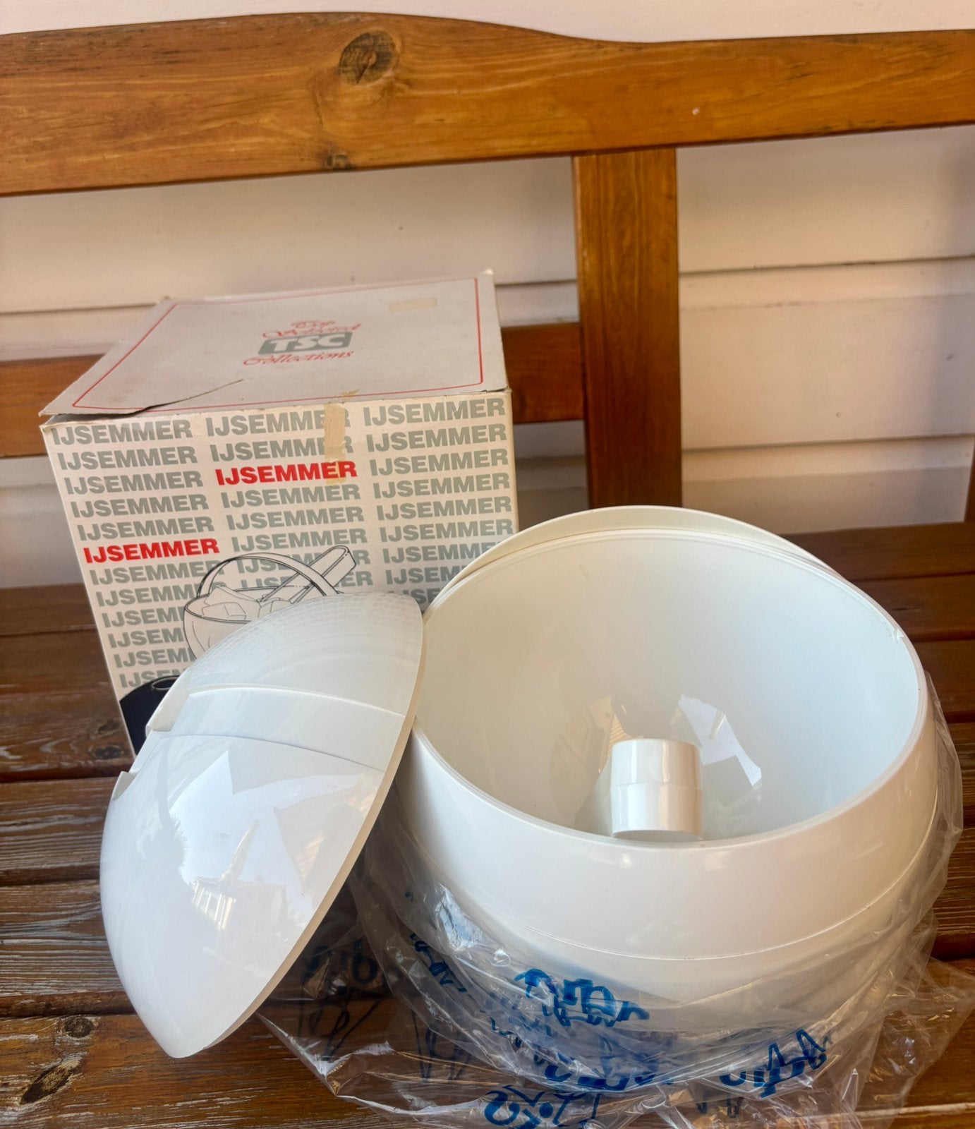 Vintage witte Guzzini ijsemmer space age, Ophalen of Verzenden