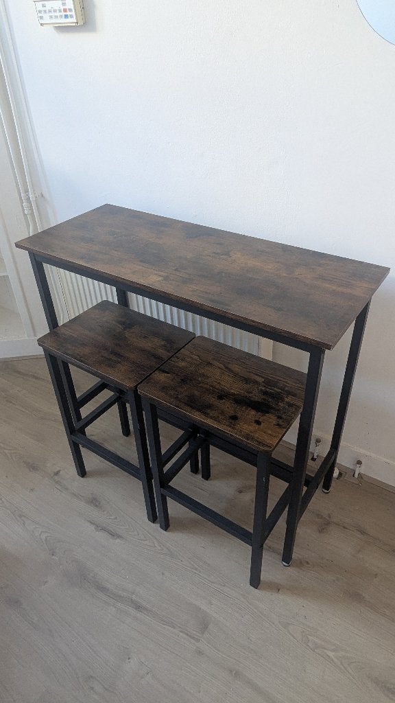 Hoge eettafel met stoelen, Ophalen, Minder dan 50 cm, 100 tot 150 cm, Vierkant