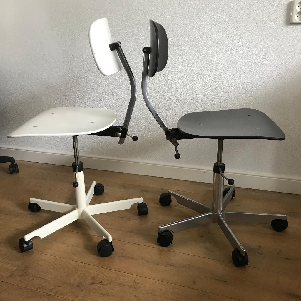 Vintage Kevi bureaustoel Jorgen Rasmussen wit, Huis en Inrichting, Bureaustoelen, Gebruikt, Wit, Ophalen of Verzenden, Nvt