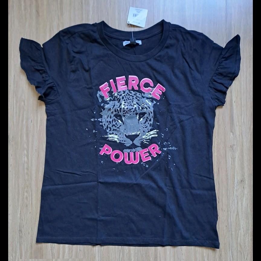True Spirit T-shirt met 'Fierce Power' print - Maat M NIEUW, Maat 38/40 (M), Zwart, Nieuw, Ophalen of Verzenden