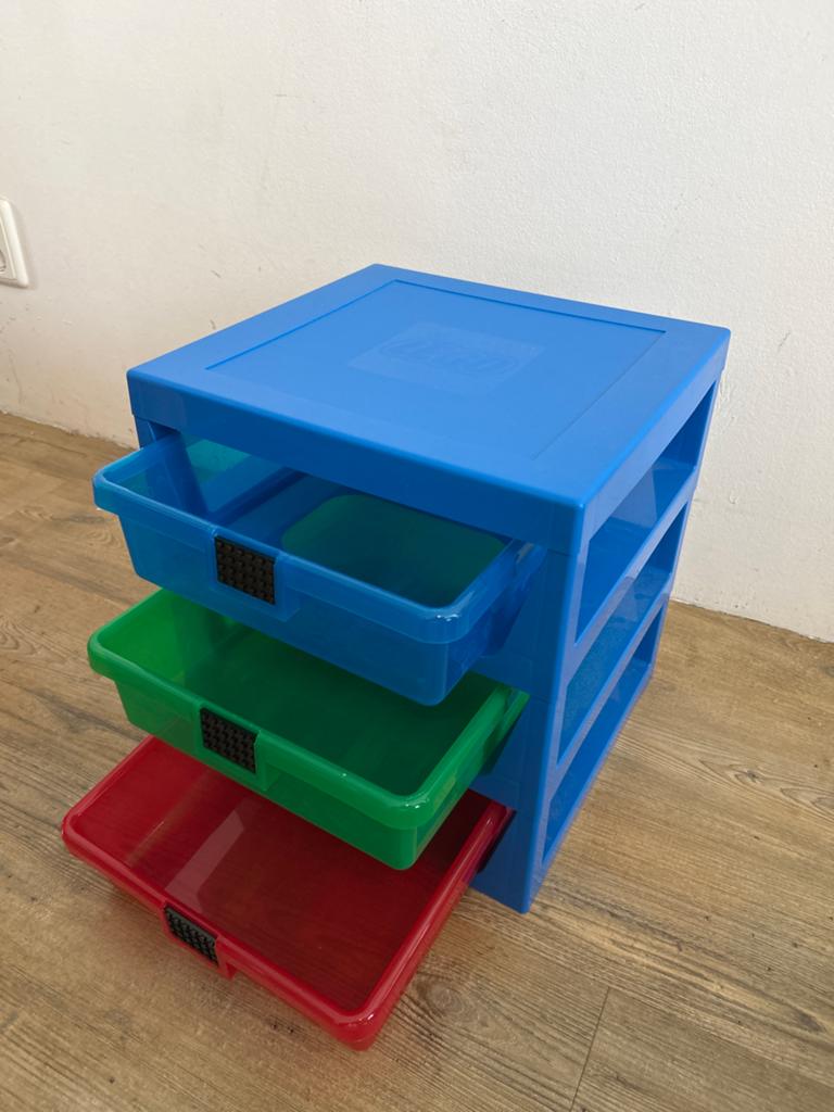 LEGO opbergkastje met 3 lades - blauw, groen, rood, Doe-het-zelf en Verbouw, Kratten en Dozen, Ophalen, Zo goed als nieuw