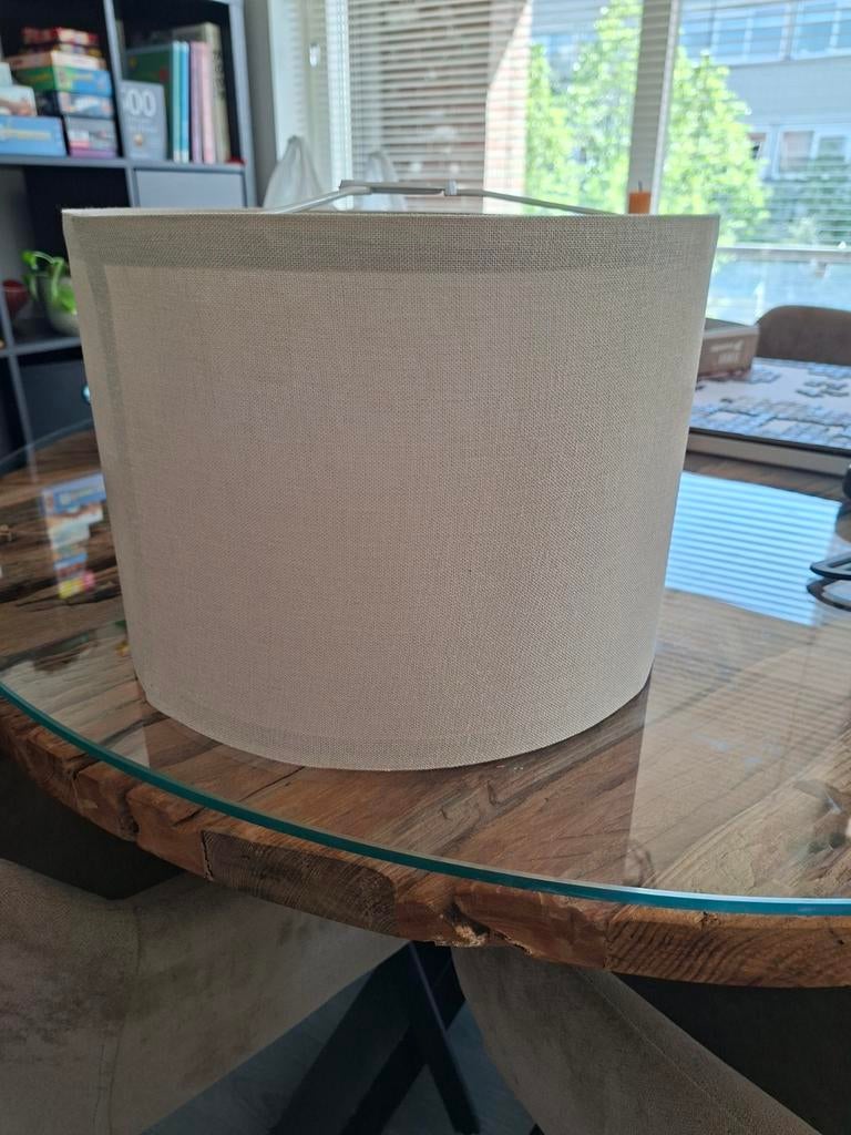 Ringsta lampenkap (lichtgrijs, 42cm) met Gravacka snoerenset, 25 tot 50 cm, Grijs, Rond, Nieuw