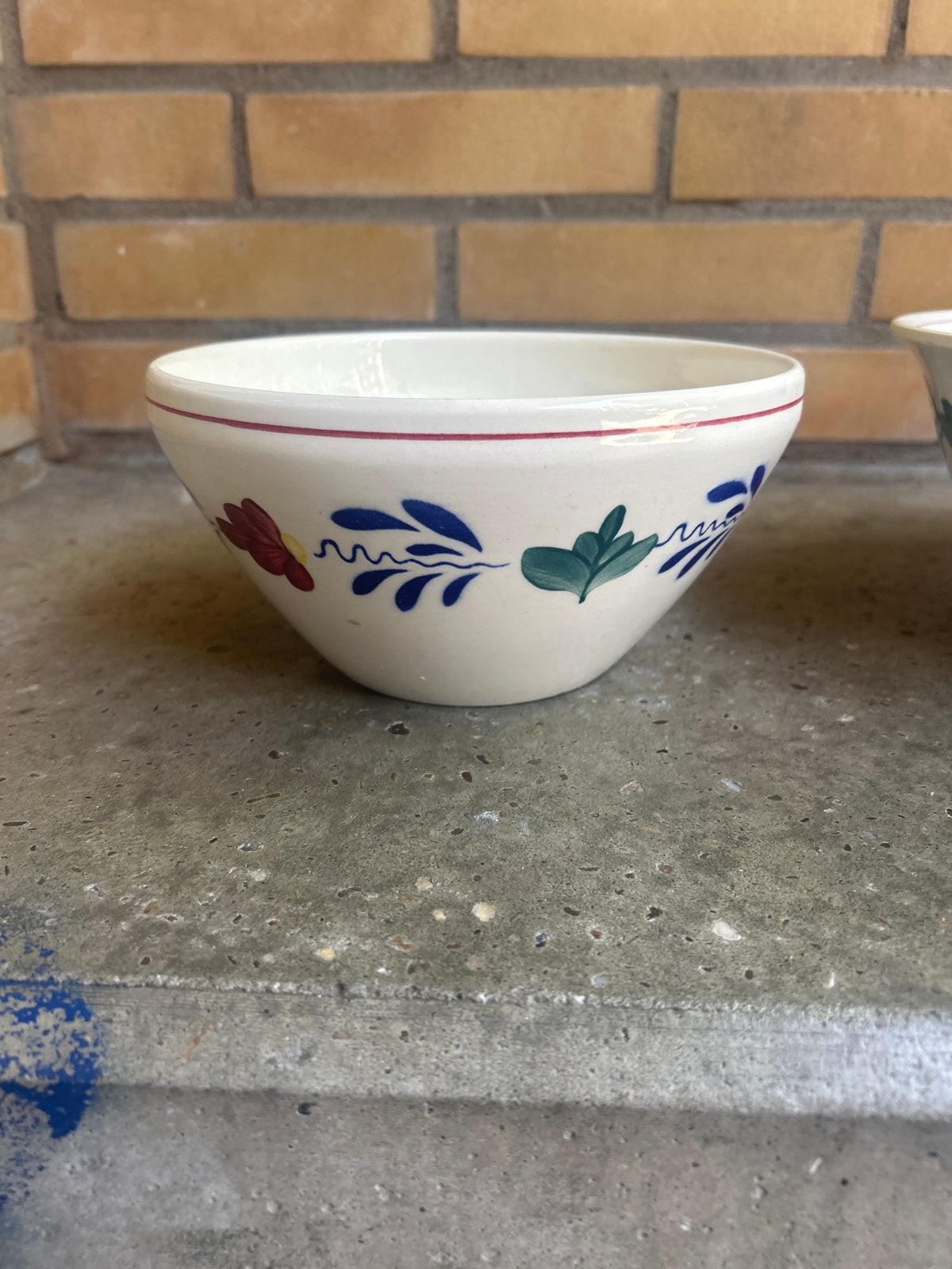 Vintage aardewerk servies set met bloemmotief, Ophalen of Verzenden