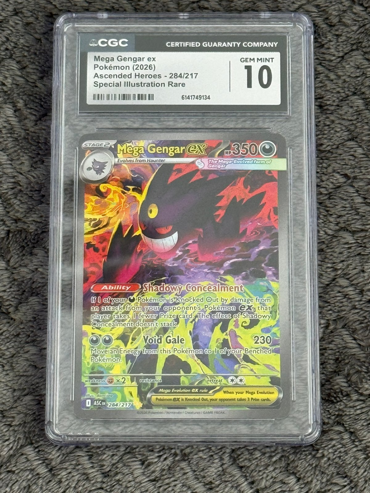 CGC 10 Gem Mint Mega Gengar ex #284/217, Hobby en Vrije tijd, Verzamelkaartspellen | Pokémon, Ophalen of Verzenden, Nieuw