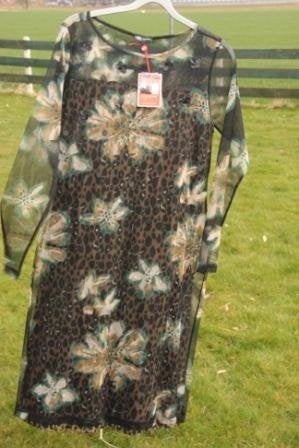 DIDI jurk zwart panter bloemen L Feestkleding Bruiloft, Zwart, Didi, Ophalen of Verzenden, Zo goed als nieuw