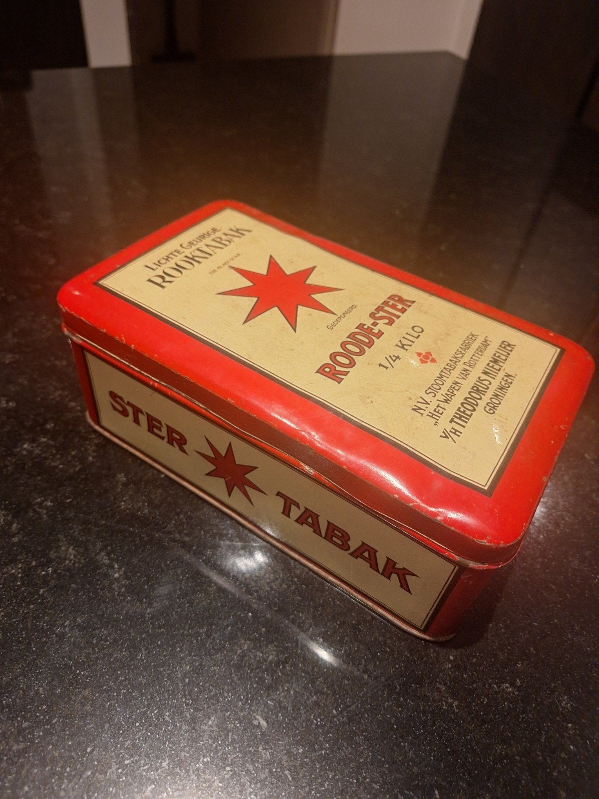 Vintage Roode-Ster Tabaksblik - 1/4 Kilo, Verzamelen, Blikken, Ophalen of Verzenden, Gebruikt, Overige
