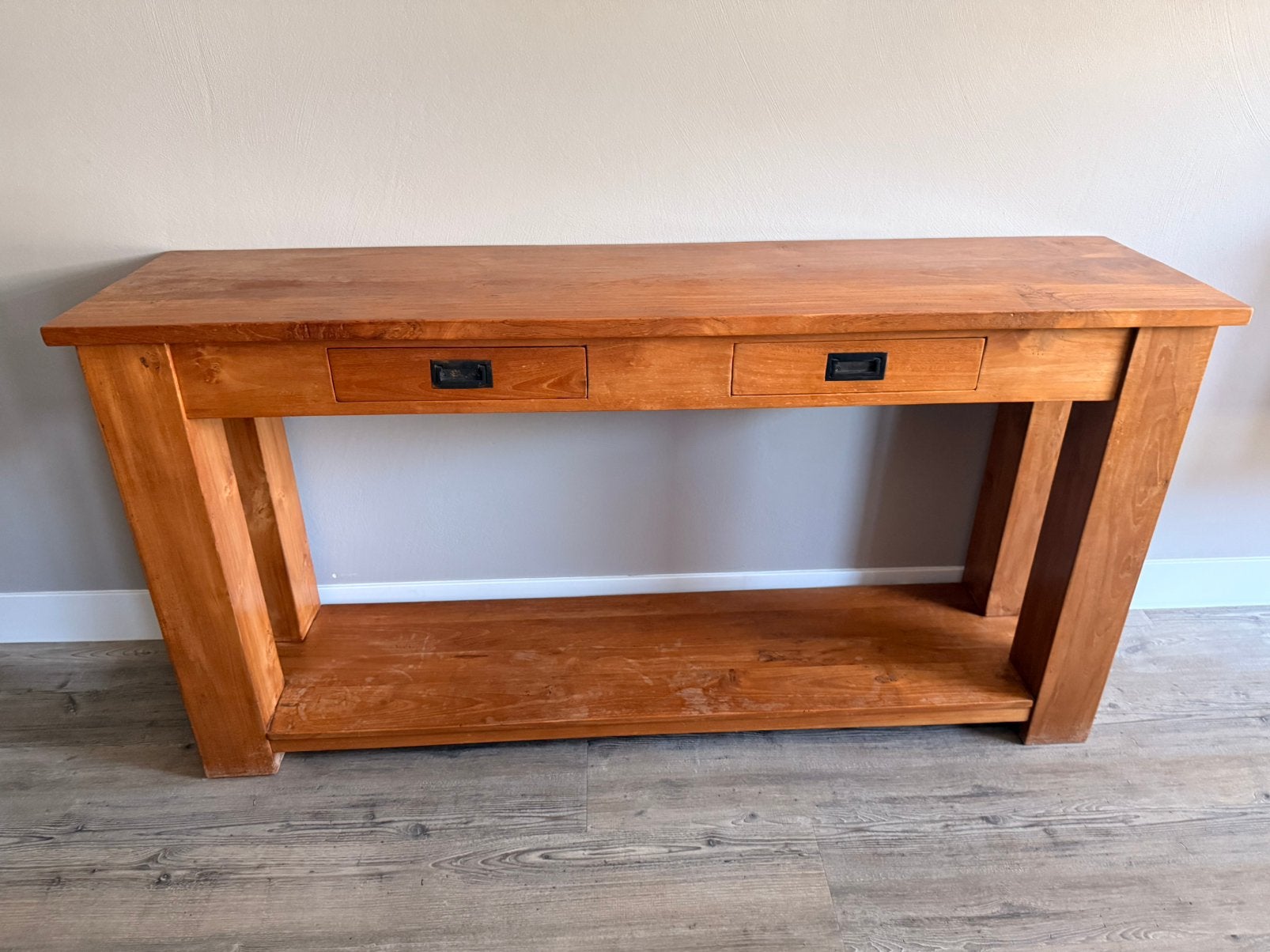 Sidetable teak, Ophalen, 100 tot 150 cm, Teakhout, Zo goed als nieuw