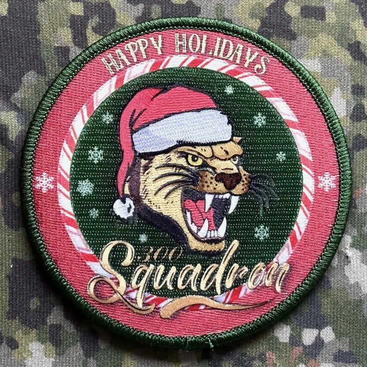 Patch RNLAF 300 SQN Christmas, Verzenden, Luchtmacht, Nederland, Embleem of Badge
