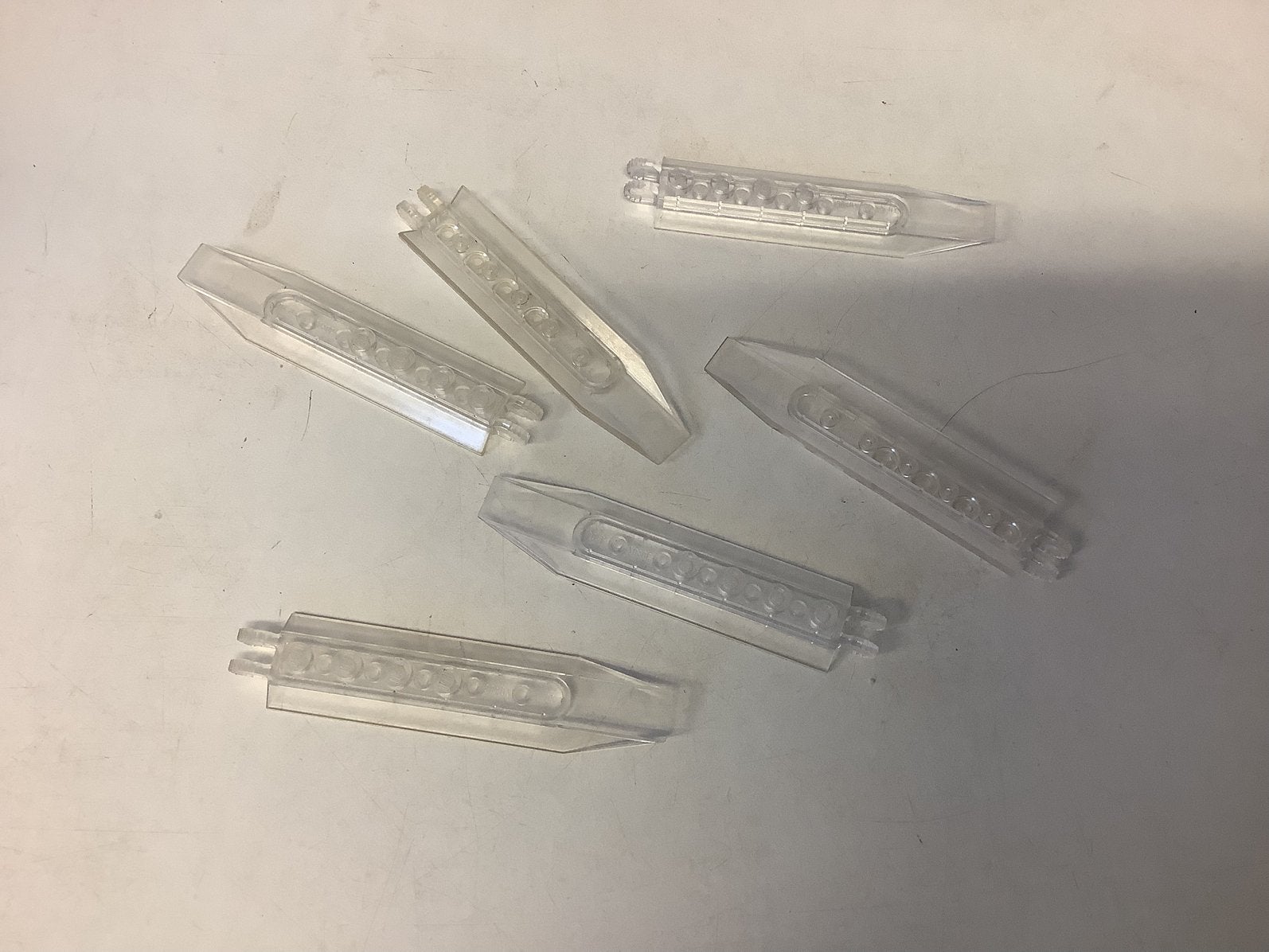 Lego scharnierplaat 1x8 met afgeschuinde zijstukken (3), Ophalen of Verzenden, Gebruikt, Losse stenen, Lego