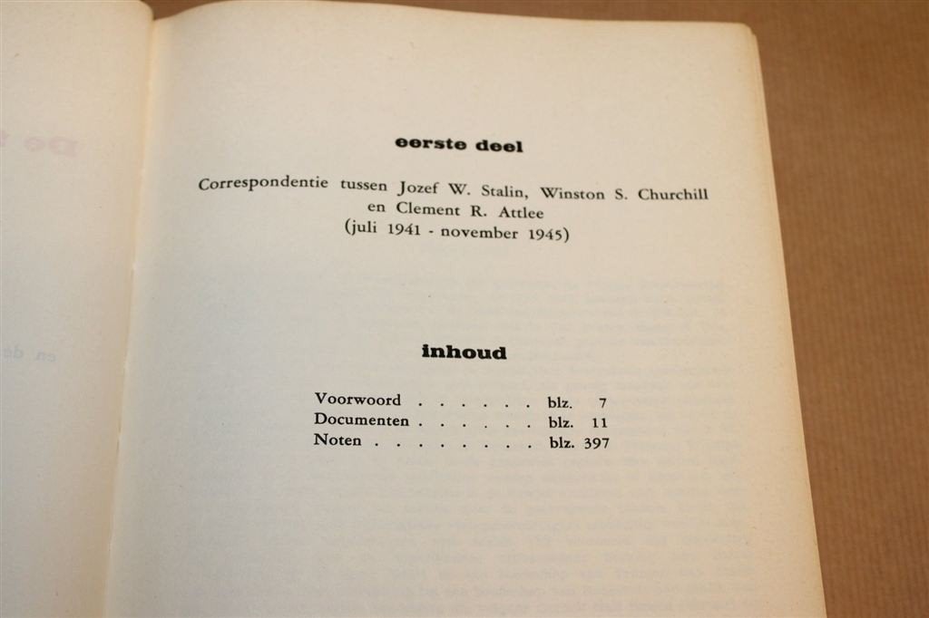 WO II in Brieven — Stalin, Churchill & Roosevelt 1959, Ophalen of Verzenden, Tweede Wereldoorlog, Gelezen, Overige onderwerpen