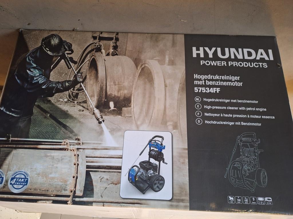 Nieuw Hyundai Hogedrukreiniger met Benzinemotor 57534FF, Tuin en Terras, Hogedrukreinigers, Ophalen of Verzenden, Nieuw, Benzine