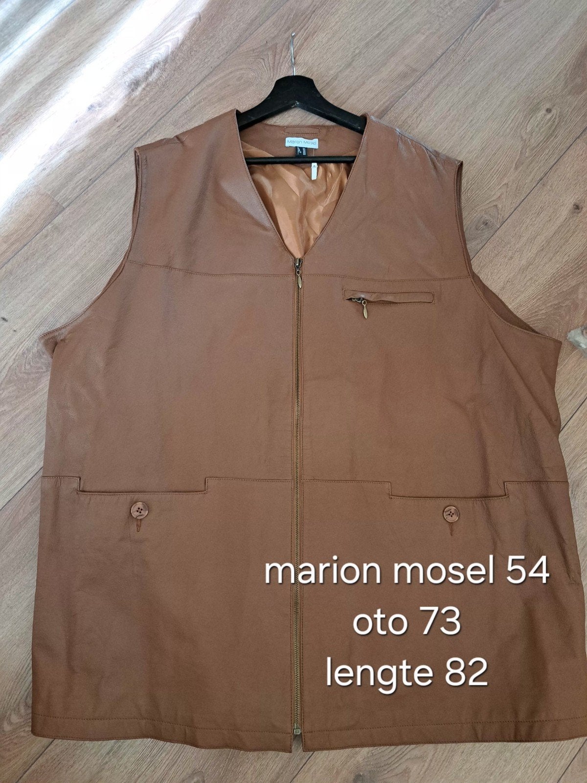 marion mosel bodywarmer leer bruin, Kleding | Dames, Grote Maten, Ophalen of Verzenden