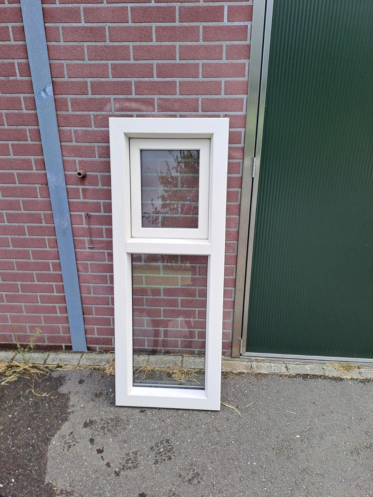 Wit Gevelraam met Dubbelglas - Zo goed als nieuw, Doe-het-zelf en Verbouw, Ophalen, Zo goed als nieuw, Gevelraam of Ruit, Dubbelglas