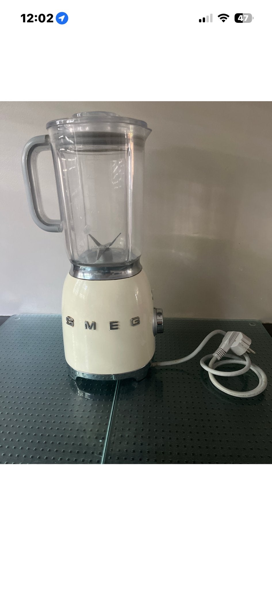 Smeg blender ecru deze lekt, Witgoed en Apparatuur, Blenders, Ophalen of Verzenden, Gebruikt, Blender