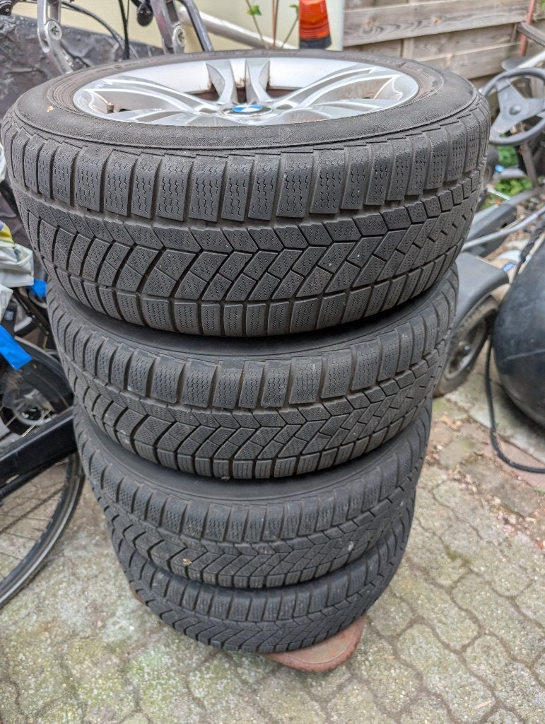 4 BMW winterbanden met velgen E 91LCI steekmaat 5 x 120, Ophalen, Gebruikt, 16 inch, Banden en Velgen